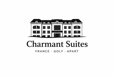 a black and white logo of a building at Apart France - Charmant Suites in Río Cuarto