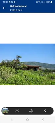 a screenshot of a phone screen with a picture of a bench at Balcón Natural in Los Hornillos