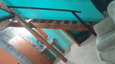 an overhead view of a glass floor in a house at Cabaña AGUSTIN in Amboy