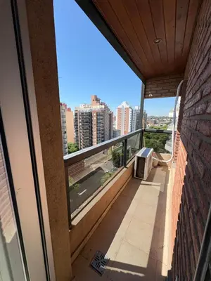 a balcony with a view of a city skyline at Cañada 12 depto 1 dormitorio pax 3 in Cordoba