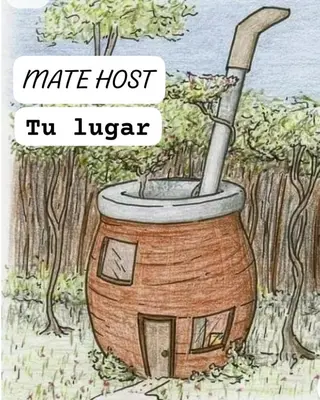 a drawing of a pot with a plant in it at Mate host in Cordoba