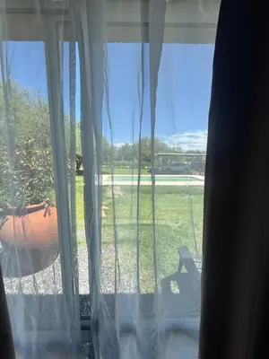 a window with a view of a yard at SuiteMilSueños in Arroyo de Los Patos