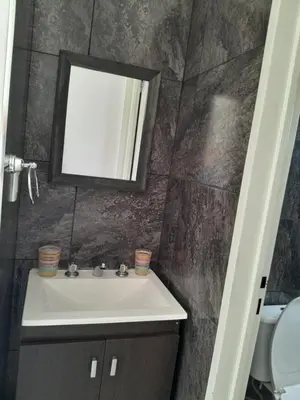 a bathroom with a sink and a mirror at Fabiana Torres in Villa Carlos Paz