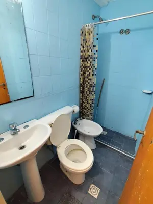 a bathroom with a toilet and a sink and a shower at Rondeau Studios Apartaments in Cordoba
