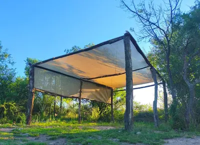 a tent that is sitting in the grass at Casas Serranas in La Bajada