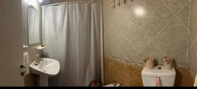 a bathroom with a shower and a toilet and a sink at Apartamento en Villa Carlos Paz in Villa Carlos Paz