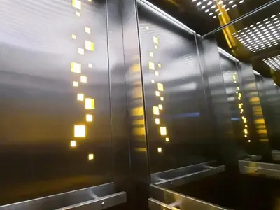 a metal wall with lights on top of it at Skyline Córdoba in Cordoba