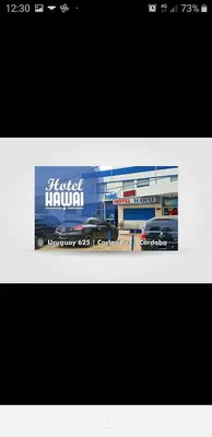 a picture of aoked human garage with a car dealership at Hotel Hawai in Villa Carlos Paz