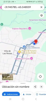 a screenshot of a cell phone with a map at Refugios del Alma 24 in Villa de Las Rosas