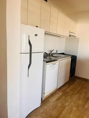 a kitchen with a white refrigerator and a sink at La Serena Villa Rumipal - Cordoba in Villa Rumipal