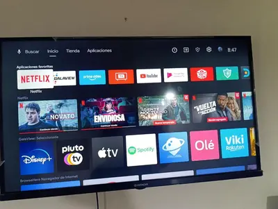 a television screen with many different types of websites at Departamento azules in Cordoba