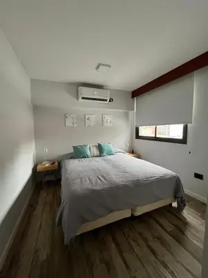 a bedroom with a large bed and a window at Espectacular departamento en el centro 301 in Cordoba