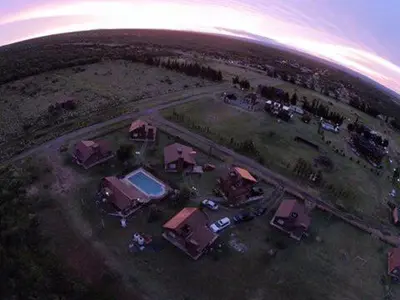 an aerial view of a group of tents in a field at Brisa de los Molles in Los Molles