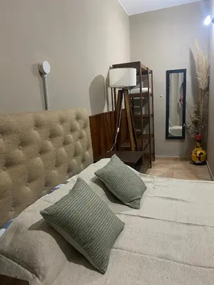 a bedroom with a bed with two pillows on it at La moora in Alta Gracia
