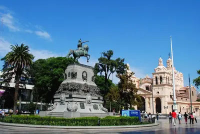 a statue of a man on a horse in front of a building at AMOBLADOS CORDOBA - Centro Histórico in Cordoba