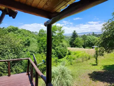 a view from the deck of a cabin at Rincon Soñado in La Porteña