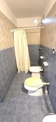 a bathroom with a toilet and a shower at La Martina in Villa Carlos Paz
