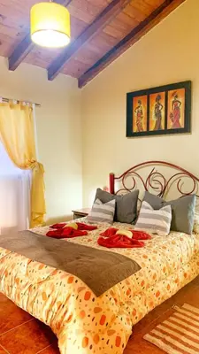 a bedroom with a large bed in a room at Complejo sierras de brochero in La Porteña