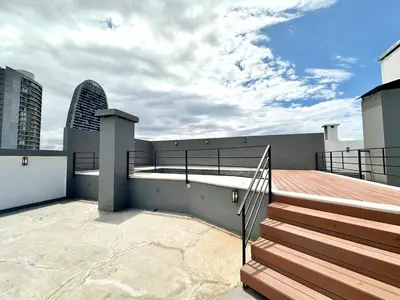 a rooftop of a building with stairs on it at Alojamiento entero para 2 personas E in Cordoba