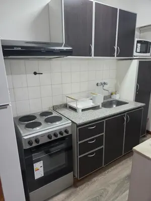 a small kitchen with a stove and a sink at Apartamento Los Capuchinos in Cordoba