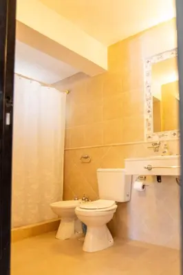 a bathroom with a toilet and a sink at Los Robles in Villa Cura Brochero