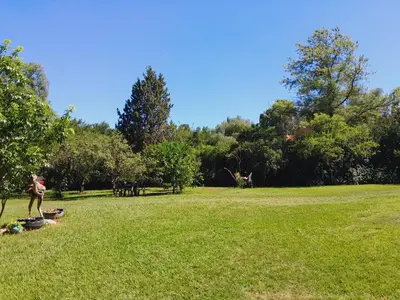 a person playing with a frisbee in a field at Casa particular in San Javier