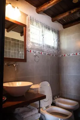 a bathroom with a toilet and a sink at Colores de Panaholma in Panaholma