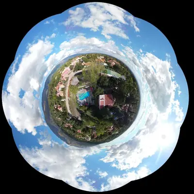 an aerial view of a park in the clouds at Ayres del Bosque in Merlo