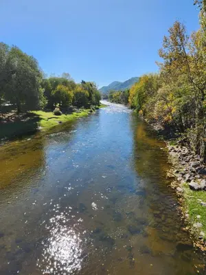a view of a river from a bridge at Rio Sereno in Santa Rosa de Calamuchita