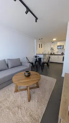 a living room with a couch and a table at Apartamento de un dormitorio, Nueva Córdoba in Cordoba