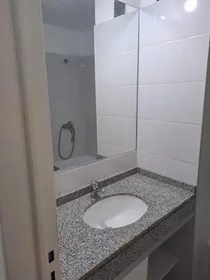a bathroom with a sink and a mirror at Salguero Loft in Cordoba