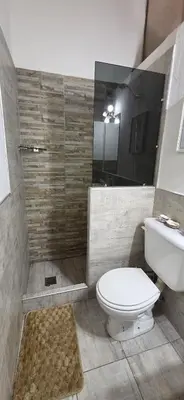a bathroom with a toilet and a sink and a shower at monoamb moderno in Cordoba