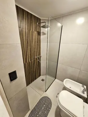 a bathroom with a toilet and a shower at Chic in Cordoba