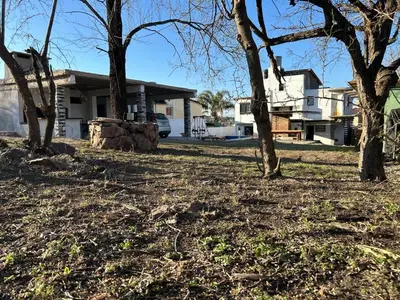 a yard with trees and a house in the background at Lo De ADRI in Villa Carlos Paz