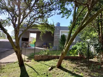 a house with trees in the yard at Portal del rio in Mina Clavero