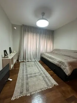 a bedroom with a large bed and a rug at Moderno mono ambiente in Cordoba