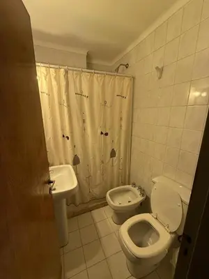 a bathroom with a toilet and a sink at ituzaingo house in Cordoba