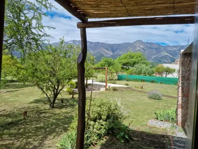 a view from the window of a house with mountains in the background at Finca La Hermosa in San Javier