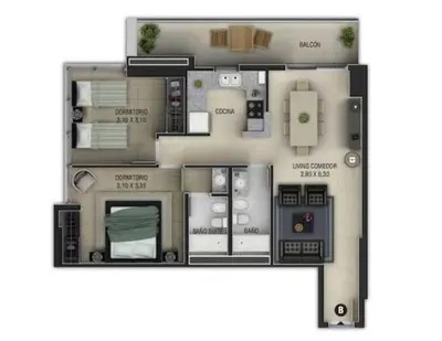 a floor plan of a house at Apartment Nueva Córdoba in Cordoba