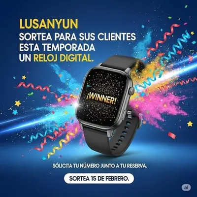 an advertisement for a apple watch with a colorful galaxy at Lusanyun in Villa Carlos Paz