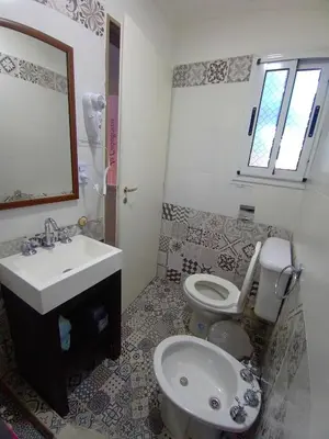 a bathroom with a sink and a toilet at La caballeriza departamentos in Alta Gracia