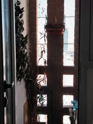 a door with a window with a plant on it at Güemes Premium, 1 dorm Ubicación Estratégica ALOHA #5 in Cordoba