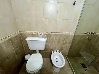 a bathroom with a toilet and a shower and a sink at Dulce de Córdoba in Cordoba
