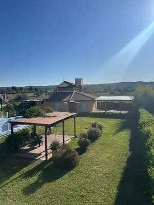 an overhead view of a garden with a pavilion at Agosto 23 in Mina Clavero