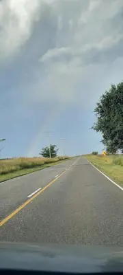 a view of a road from a car at departamentos valle escondido in Villa Yacanto