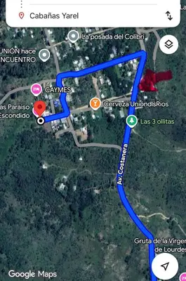 a screenshot of a google at Cabañas Yarel in Alpa Corral