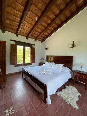 a bedroom with a large bed in a room at La Buyi, Casa de Campo mirando al Champaqui in San Javier