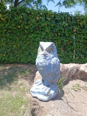 a statue of an owl statue sitting on a rock at Wikam in Cordoba