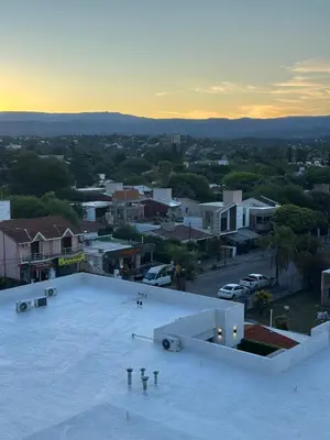 a view of a building with a skateboard park on top at Casa de Mary in Villa Carlos Paz