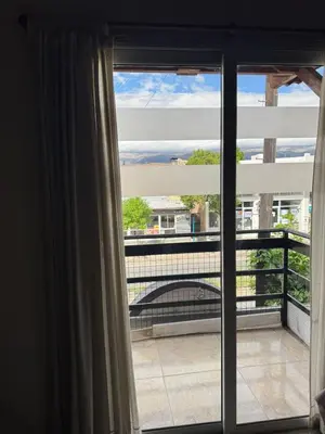 a view of a balcony from a window at Pepina Mina Clavero in Mina Clavero